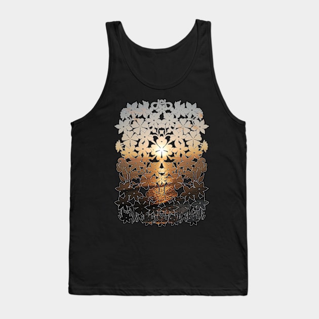 Sunset and Flowers Tank Top by Aine Creative Designs